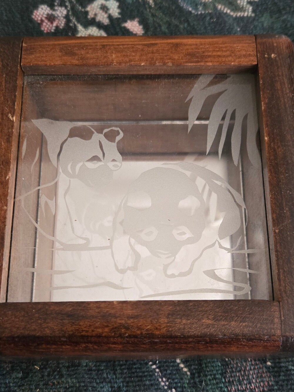 Vintage Panda Mirror Jewelry Box
